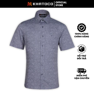 Sơ Mi Tay Ngắn Màu Xám, Form Tailor Fit Chống Nhăn, Lai Ngang - Áo Nam Khatoco