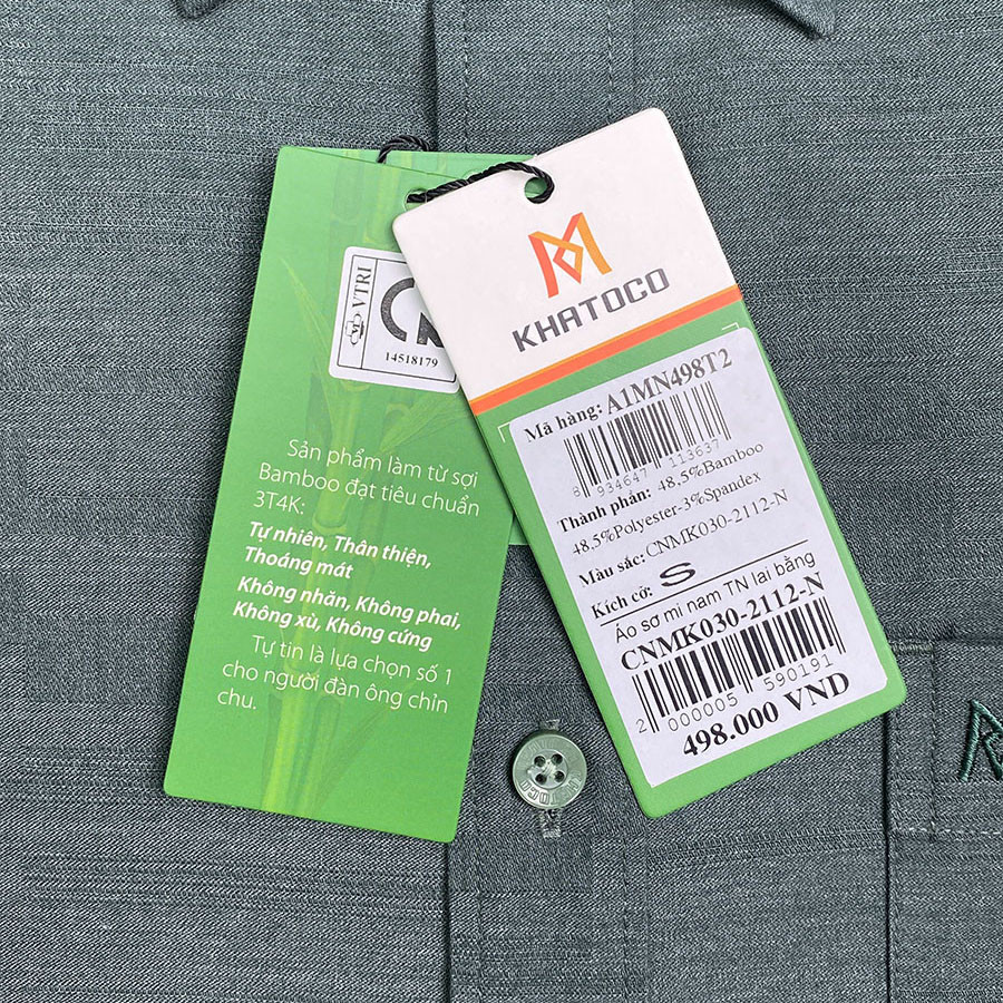 Sơ Mi Trơn Tay Ngắn Màu Xanh, Form Tailor Fit Chống Nhăn, Lai Ngang - Áo Nam Khatoco