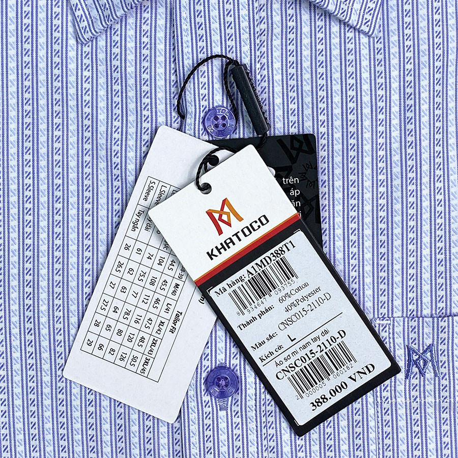 Sơ Mi Sọc Dọc Tay Dài Màu Xanh Dương - Navy, Form Tailor Fit Chống Nhăn, Lai Bầu - Áo Nam Khatoco