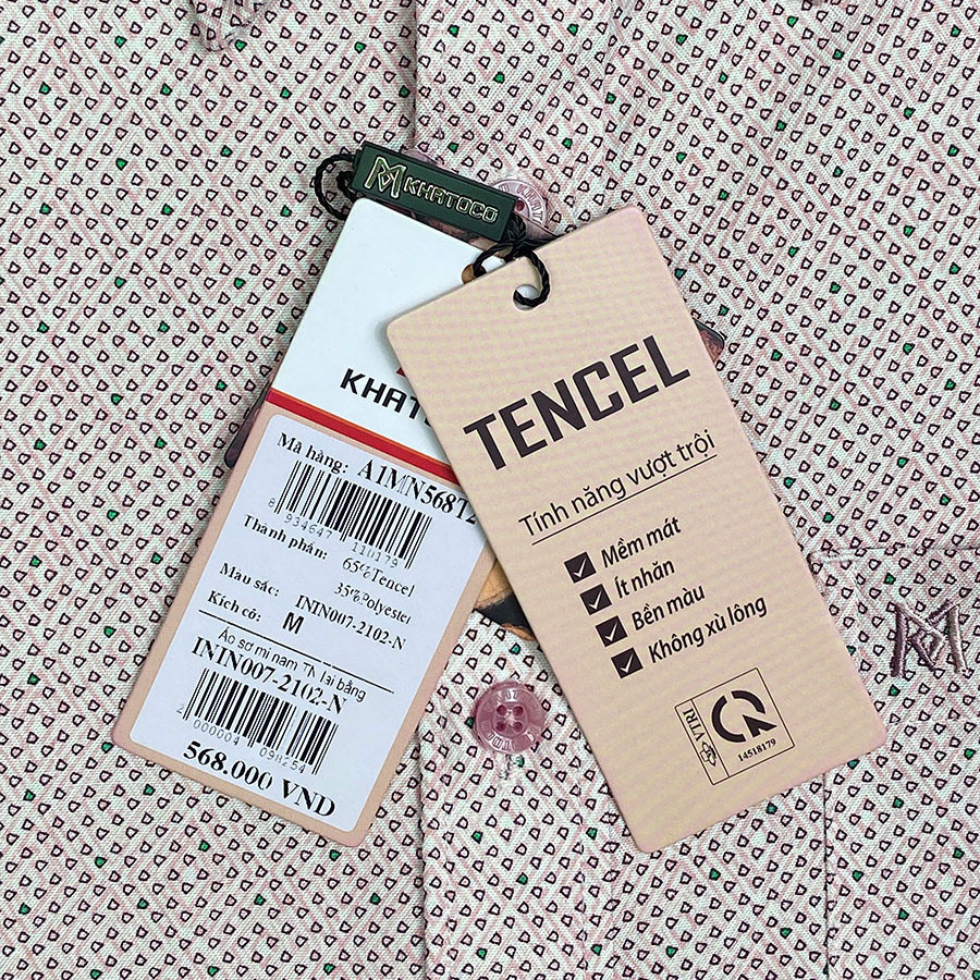 Sơ Mi Họa Tiết Tay Ngắn Màu Vàng - Nâu, Form Tailor Fit Chống Nhăn, Lai Ngang - Áo Nam Khatoco