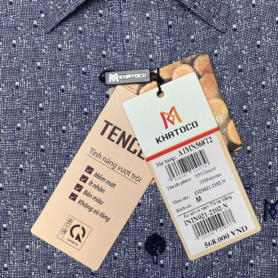 Sơ Mi  Tay Ngắn Màu Xám - Trắng, Form Tailor Fit Chống Nhăn, Lai Ngang - Áo Nam Khatoco, quà tặng