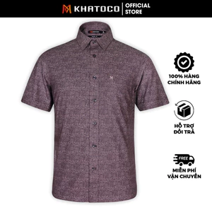 Sơ Mi Tay Ngắn Màu Nâu, Form Tailor Fit Chống Nhăn, Lai Ngang - Áo Nam Khatoco