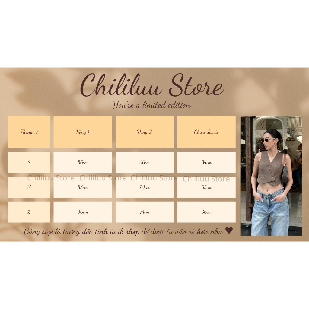 XẢ HÀNG - Áo gile croptop Chililuu áo gile vạt chéo hở nách cách tân phong cách cá tính sang chảnh