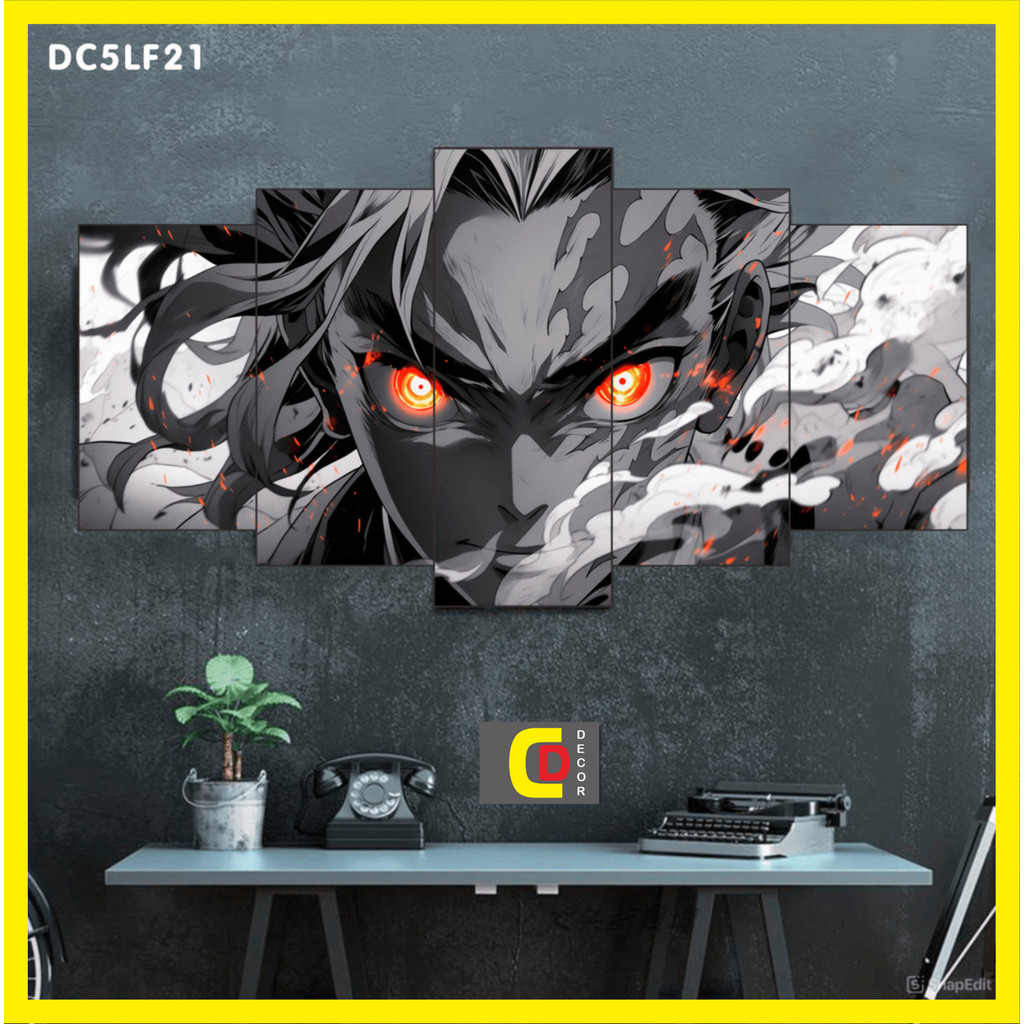 Bộ 5 Tấm Tranh Tráng Gương Ghép Decor LUFFY - ONE PIECE - ĐẢO HẢI TẶC Dán Tường Kèm Keo 3M siêu bám dính