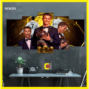 Bộ 5 Tấm Tranh Tráng Gương Ghép Decor CR7 - CRISTIANO RONALDO - BÓNG ĐÁ Dán Tường Kèm Keo 3M siêu bám dính