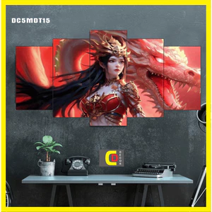 Bộ 5 Tấm Tranh Tráng Gương Ghép Decor NỮ VƯƠNG MỸ ĐỖ TOA - ĐẤU PHÁ THƯƠNG KHUNG Dán Tường Kèm Keo 3M siêu bám dính