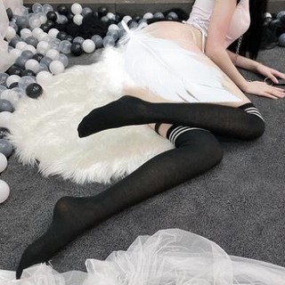 Tất Ngang Đùi Họa Tiết Sọc Trắng Đen Gợi Cảm Nữ TAT06 Tất Vớ Đùi Cosplay Học Sinh Sexy Quyến Rũ