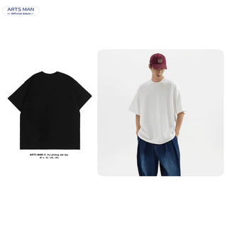 áo thun Artsman 220g cotton 100% màu đơn rộng rãi nguyên chất unisex Unisex Local Brand