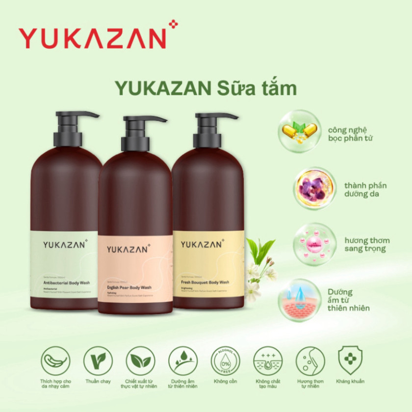 Ảnh Sữa Tắm Dưỡng Ẩm Kháng Khuẩn Yukazan Hương Nước Hoa 1000ml 3