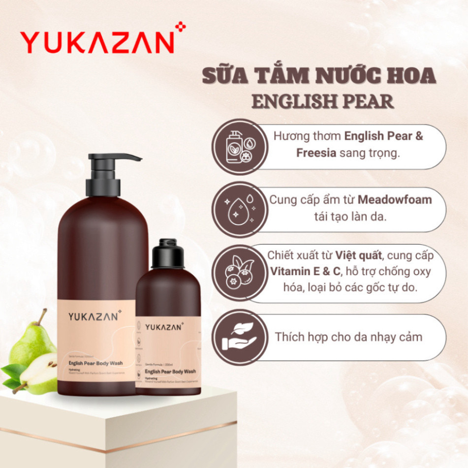 Ảnh Sữa Tắm Cấp Ẩm Yukazan Hương Nước Hoa English Pear & Freesia 1000ml 2