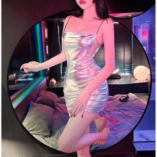 Váy body bling 2 dây cổ đổ quyến rũ gợi cảm thiết kế dành cho nữ mùa hè eo thon DN105 Đầm ngủ nữ gợi cảm quyến rũ