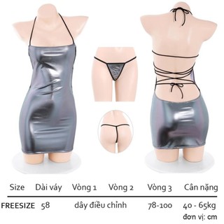 Đầm body sexy hở lưng dáng ngắnbling bling sang chảnh DN105 Đồ ngủ nữ gợi cảm dạng đầm body hở lưng quyến rũ