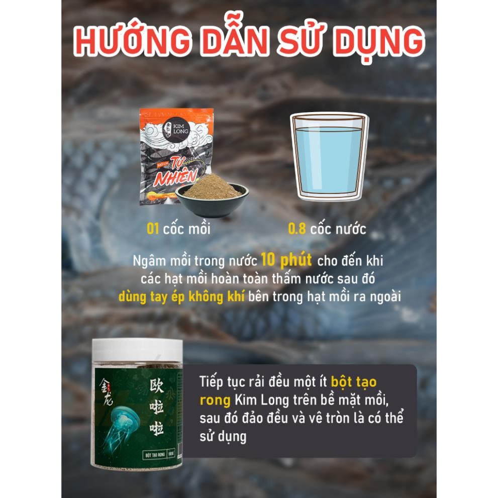 Mồi Câu Tự Nhiên Kim Long Mồi Câu Cá Vị Thơm Vị Tanh Siêu Nhạy  - shopTin
