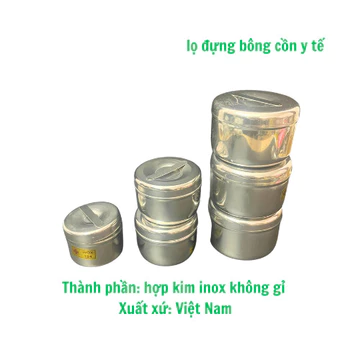 Hộp Inox Đựng Bông Cồn Y Tế Bông Tẩy Trang - Dụng Cụ Y Tế, Spa