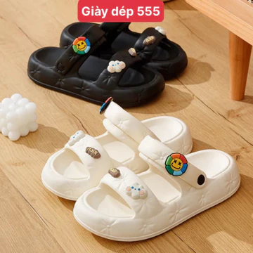 Dép sandal nữ quai hậu học sinh đế cao bánh mì chất liệu eva kiểu unisex ulzzang hàn quốc đi mưa độn đế-giày dép 555