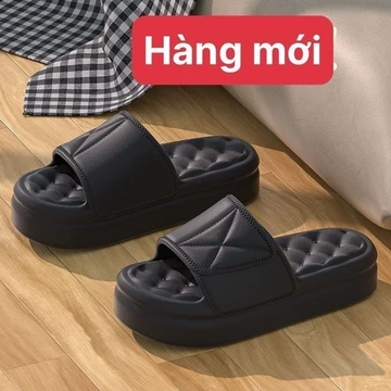 Dép bánh mì nữ dép quai ngang độn đế 3cm đúc nguyên khối chất liệu eva đi mưa kiểu dáng unisex ulzzang-giày dép 555