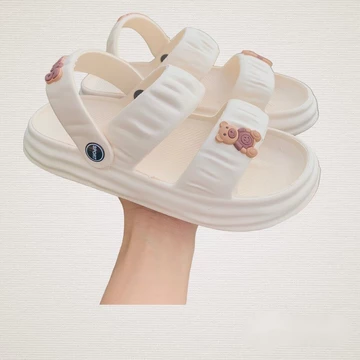 Dép sandal nữ dép bánh mì quai hậu chất liệu eva đi mưa phong cách unisex basic học sinh độn đế 3cm-giày dép 555