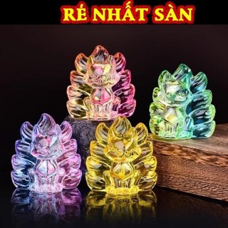 (LOẠI 1) Tượng Thủy Tinh Hồ Ly 9 Đuôi Pha Lê Trang Trí , Hồ Ly Chúa Thủy Tinh