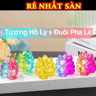 (LOẠI 1) Tượng Thủy Tinh Hồ Ly 9 Đuôi Pha Lê Trang Trí , Hồ Ly Chúa Thủy Tinh