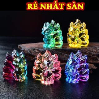 (LOẠI 1) Tượng Hồ Ly 9 Đuôi Thủy Tinh Pha Lê Cực Đẹp , Trang Trí , Mang Ý Nghĩa Tài Lộc Bình An