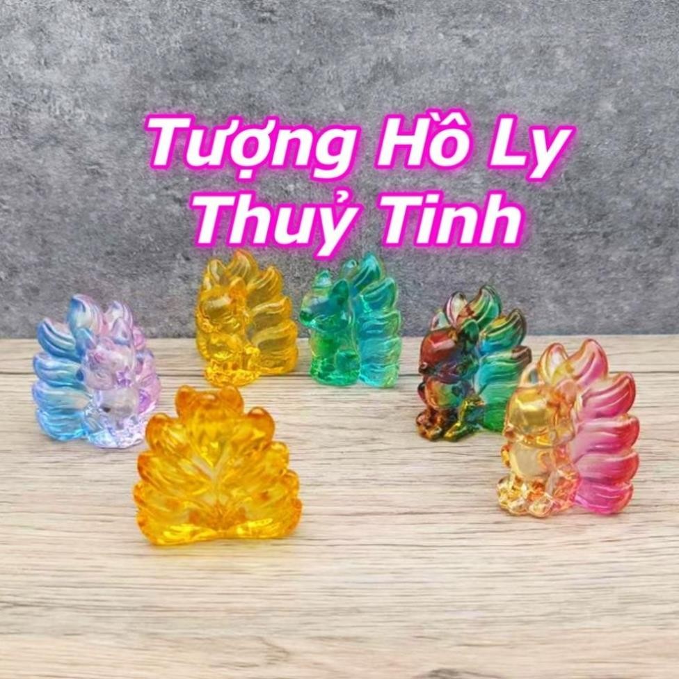 (HÀNG CHUẨN) Tượng Hồ Ly 9 Đuôi Thủy Tinh , Hồ Ly Pha Lê Cực Đẹp , Trang Trí , Mang Ý Nghĩa Tài Lộc Bình An