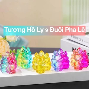 Mô Hình Hồ Ly Pha Lê , Hồ Ly 9 Đuôi Thủy tinh trang trí nhiều màu sắc