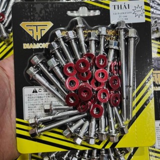 [Tặng l.đền] BỘ ỐC LỐC MÁY Salaya tặng long đền đỏ dòng xe Dr,Wave,Sirius,Exciter,FutureLed,Vario...