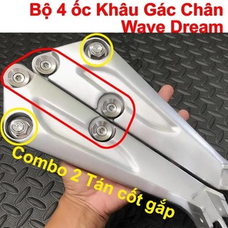 [CHÍNH HÃNG] Bộ ốc gắn khâu gác chân, tán gác chân, tán gắn phuộc xe Wave cũ / Dream - INOX 304