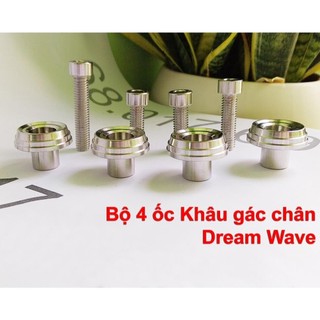 [CHÍNH HÃNG] Bộ ốc gắn khâu gác chân, tán gác chân, tán gắn phuộc xe Wave cũ / Dream - INOX 304