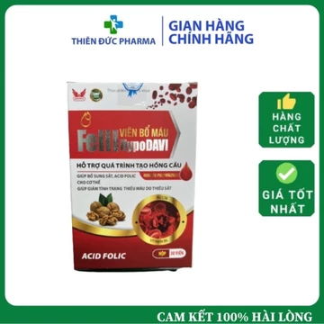 Viên Uống Viên Bổ Máu FELLL HYPO Davi Hỗ Trợ Quá Trình Tái Tạo Hồng Cầu Bổ Sung Sắt Cho Cơ Thể