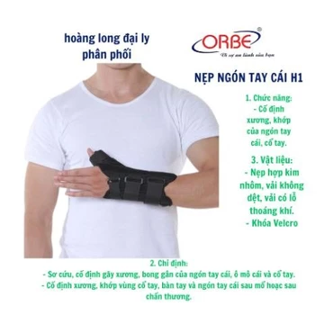 Nẹp ngón tay cái ORBE H1 – Nẹp ngón tay hỗ trợ cố định xương, khớp của ngón tay cái, cổ tay