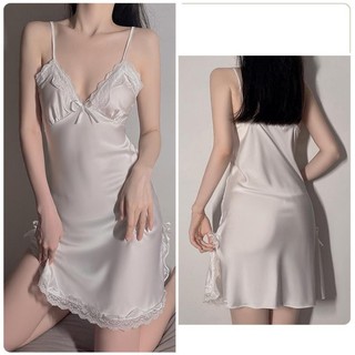 Đồ ngủ hai dây vải lụa lạnh mỏng ,Váy ngủ , Đầm lụa trơn thời trang mùa hè quyến Rũ Cho Nữ