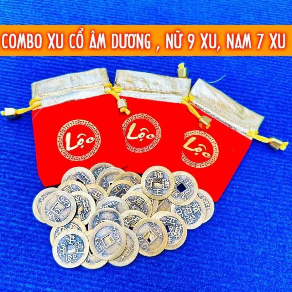 [ĐÃ KHAI QUANG] Sét Đồng Xu Âm Dương gồm 7 Xu và 9 Xu Âm Dương Phong Thủy Âm Dương Tài Lộc cho Nam Nữ
