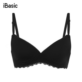 Áo ngực iBasic không gọng mút mỏng phối ren cotton USA kháng khuẩn BRAY052