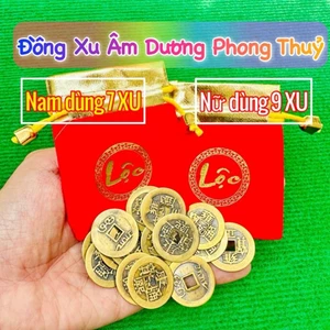 Combo 7 Đồng Xu Cổ Âm Dương , 9 Đồng Xu Âm Dương Phong Thủy Chiêu Tài cho Nam Nữ