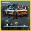 Bộ 5 Tấm Tranh Tráng Gương Ghép Decor SIÊU XE - FERRARI - BUGATTI - LAMBORGHINI Dán Tường Kèm Keo 3M siêu bám dính