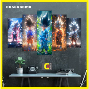 Bộ 5 Tấm Tranh Tráng Gương Ghép Decor SONGOKU BÉ - 7 VIÊN NGỌC RỒNG – DRANGON BALL Dán Tường Kèm Keo 3M siêu bám dính