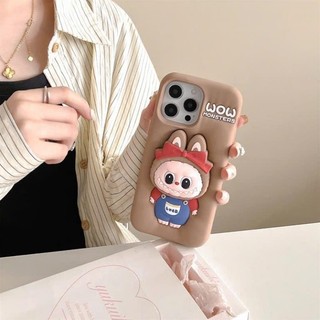 Ốp lưng iphone LABUBU Nơ Đỏ có giá đỡ siêu hot Cho 6plus/7plus/x/xs/xsm/11/12/13/14/15/16/pro/plus/promax RABBI