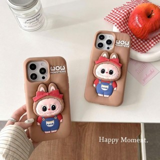 Ốp lưng iphone LABUBU Nơ Đỏ có giá đỡ siêu hot Cho 6plus/7plus/x/xs/xsm/11/12/13/14/15/16/pro/plus/promax RABBI