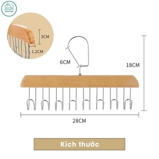 Móc Gỗ Treo Quần Áo Tất Vớ Đồ Lót Phụ Kiện 8 Nhánh Siêu Bền Chắc Chắn Tiết Kiệm Diện Tích 88448