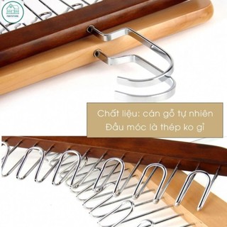 Móc Gỗ Treo Quần Áo Tất Vớ Đồ Lót Phụ Kiện 8 Nhánh Siêu Bền Chắc Chắn Tiết Kiệm Diện Tích 88448