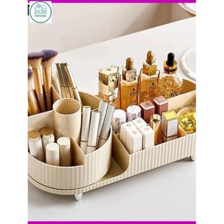 Kệ đựng đồ make up/trang điểm/ trang sức/ văn phòng phẩm để bàn đa năng xoay 360 màu nude