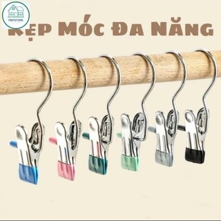Móc kẹp đơn inox bọc nhựa PVC treo quần áo, vớ, nón, tất tiện ích cho gia đình
