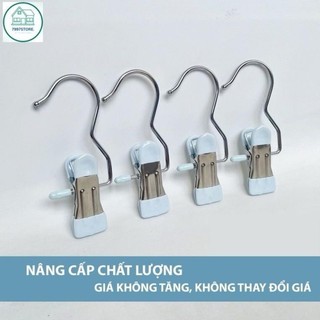 Móc kẹp đơn inox bọc nhựa PVC treo quần áo, vớ, nón, tất tiện ích cho gia đình