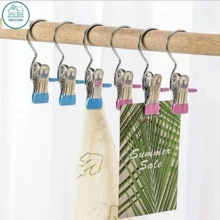 Móc kẹp đơn inox bọc nhựa PVC treo quần áo, vớ, nón, tất tiện ích cho gia đình