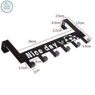 Móc Treo ồ, treo quần áo sau cửa Nice Day màu đen bằng thép chống gỉ, tiện ích