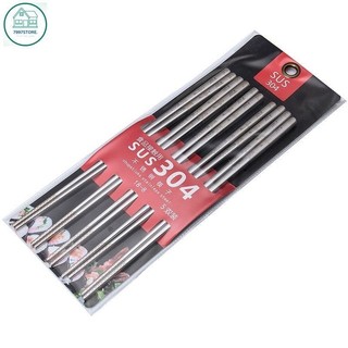 Đũa Inox 304 SUS HQ - Hộp 5 Đôi, Inox cao cấp không gỉ, Tiện ích