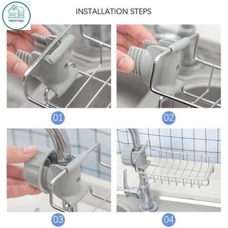 Kệ Inox Gắn Vòi Rửa Bát Để Giẻ Rửa Bát Tiện Lợi, giỏ inox treo để đồ rửa bát, đựng giẻ rửa bát, rửa chén