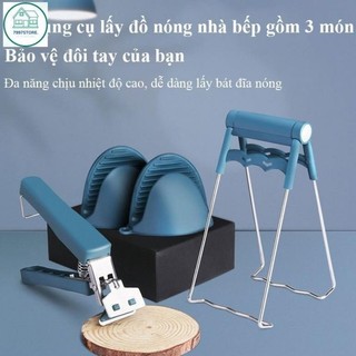 Bộ gắp đồ nóng, kẹp nhấc bát đĩa, bao tay silicon chống bỏng, TIỆN ÍCH