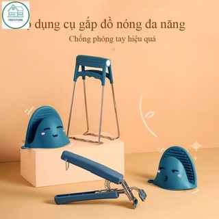 Bộ gắp đồ nóng, kẹp nhấc bát đĩa, bao tay silicon chống bỏng, TIỆN ÍCH